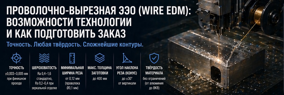 Проволочно-вырезная ЭЭО (Wire EDM): возможности технологии и как подготовить заказ